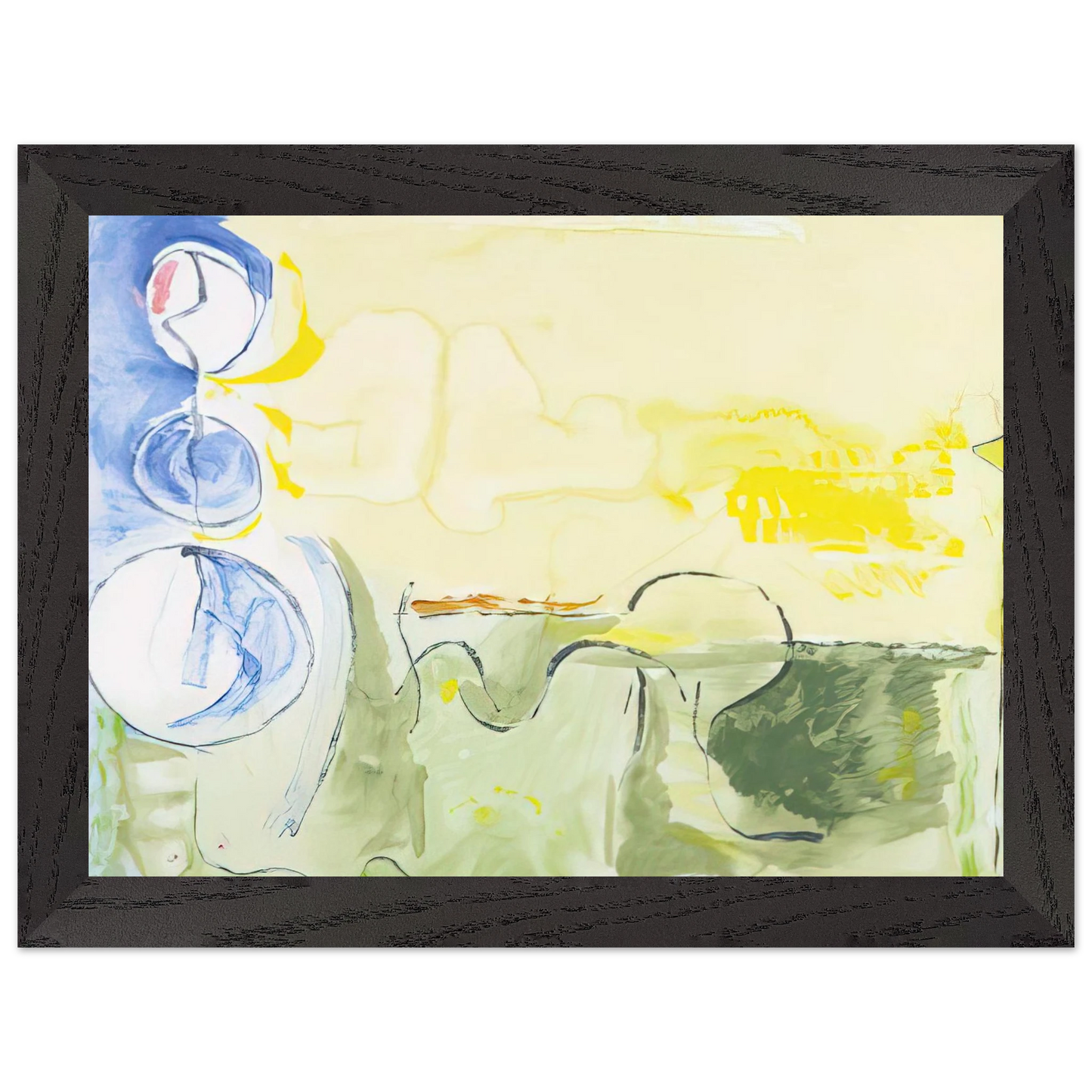 Helen Frankenthaler - Flotilla - 2006 Wall art - 27x35 cm / 11x14 inches - Premium Wooden Framed Poster With Fine Art Paper-canvas - Black frame