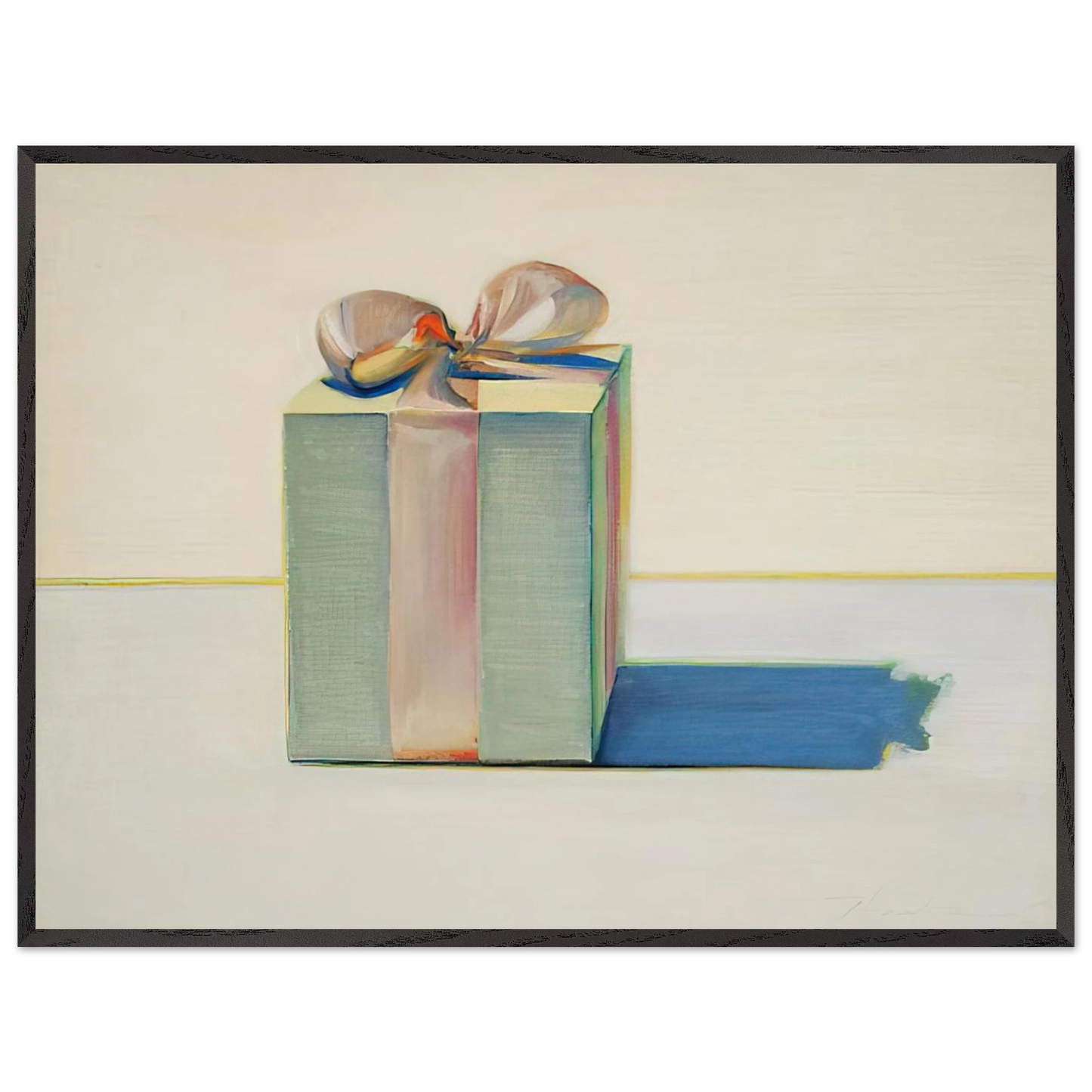 Wayne Thiebaud - Gift Box - 1971 Wall Art - 30x40 cm / 12x16 inches - Premium Wooden Framed Poster With Fine Art Paper-canvas - White frame