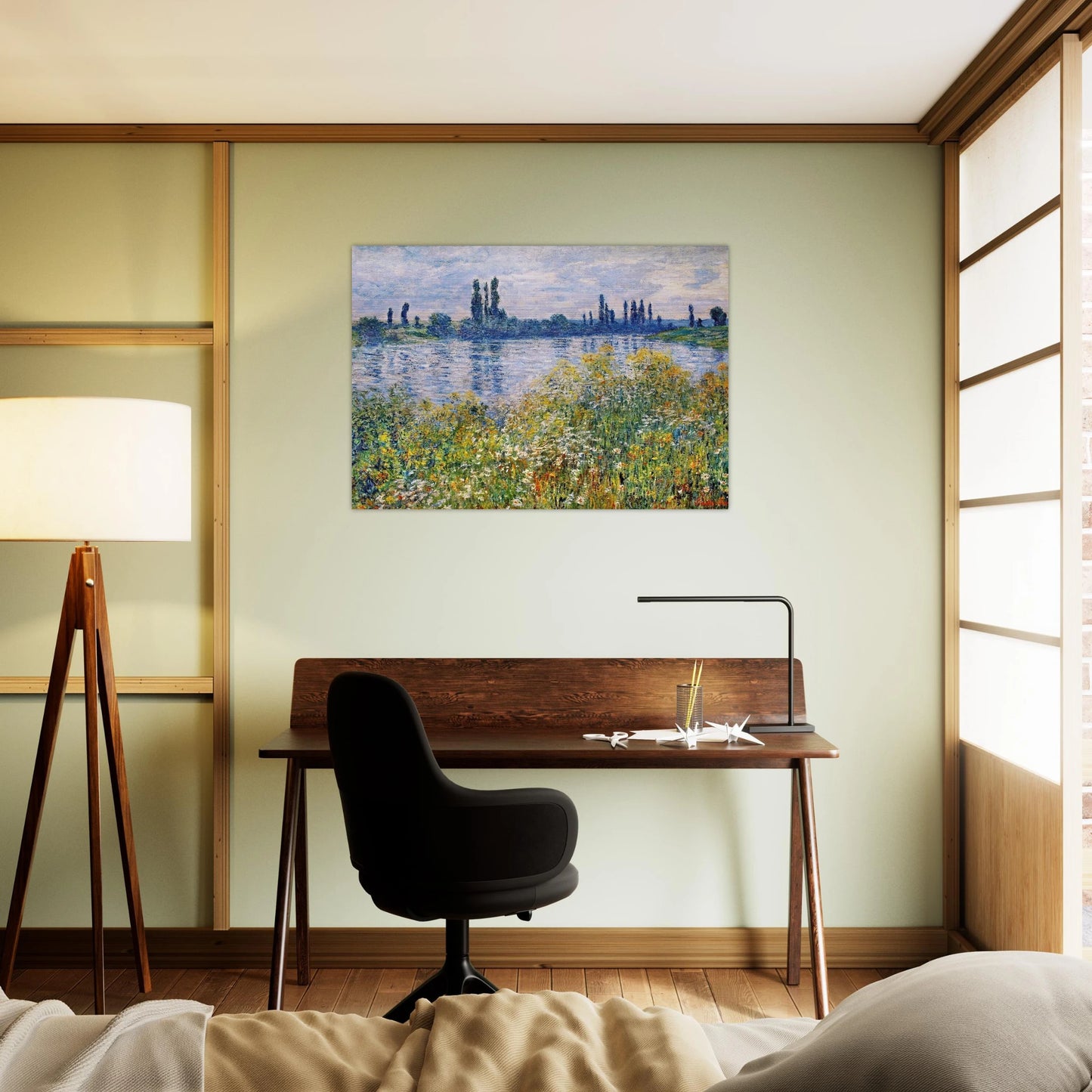 Flowers on the Banks of Seine near Vetheuil - claude monet Brushed Aluminum Print - 70x100 cm / 28x40 inches | claude monet Aluminum Print | claude monet Prints
