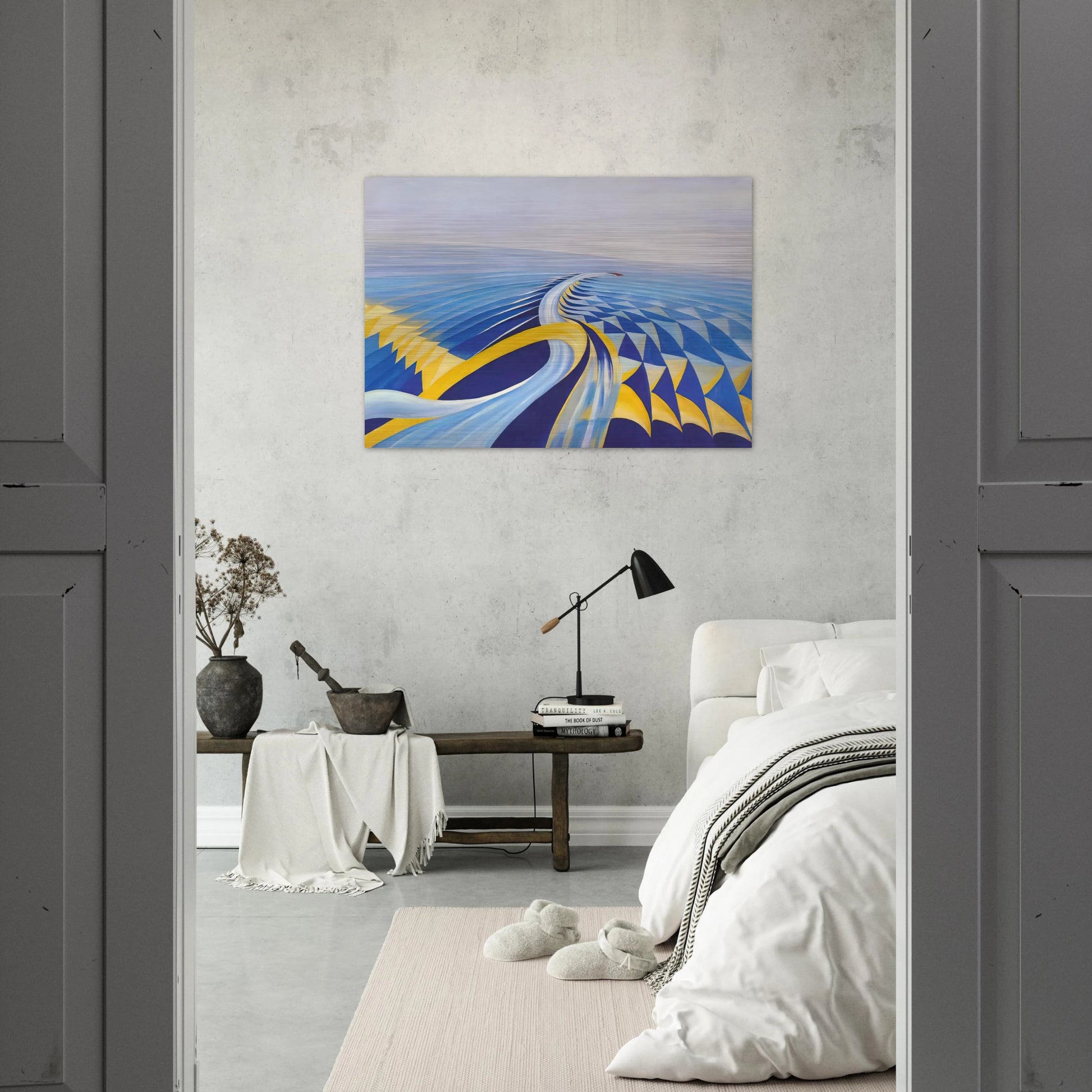 Speeding Motorboat - 1923 - Benedetta Cappa Brushed Aluminum Print - 70x100 cm / 28x40 inches | Benedetta Cappa Aluminum Print | Benedetta Cappa Prints