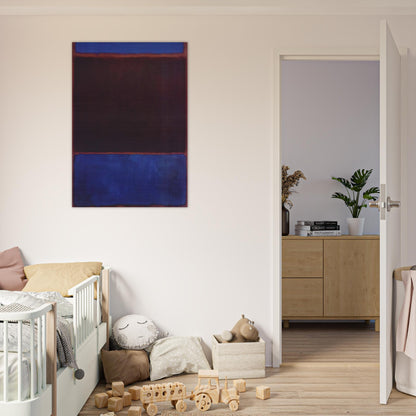No. 3 Bright Blue, Brown, Dark Blue on Wine - 1962 - Mark Rothko Brushed Aluminum Print - 70x100 cm / 28x40 inches | Mark Rothko Aluminum Print | Mark Rothko Prints