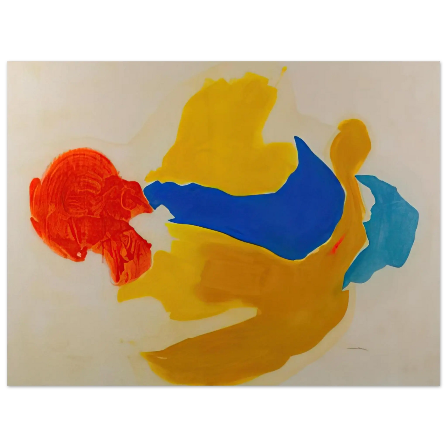 Helen Frankenthaler - Blue Jay - 1963  United States Wall art - 70x100 cm / 28x40 Inches - Premium Wooden Framed Poster With Fine Art Paper - Black frame