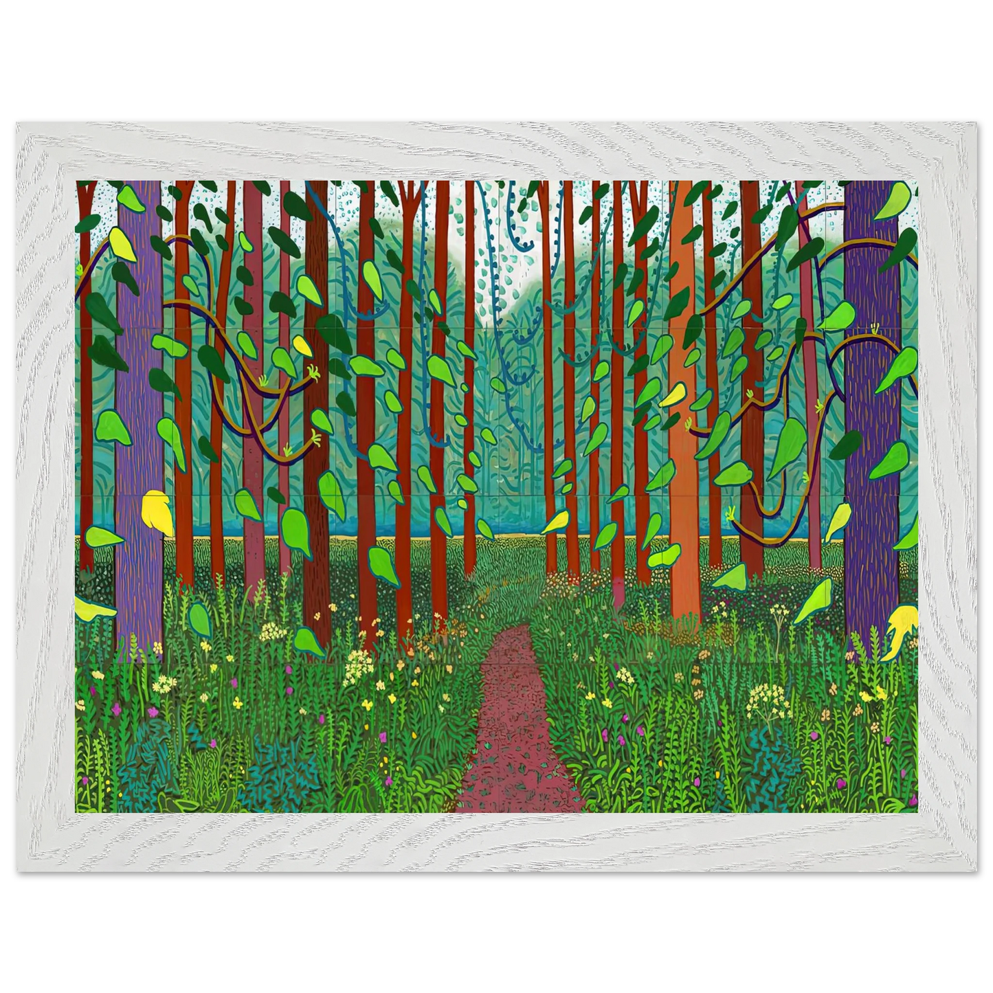 David Hockney - David Hockney Wall art - 21x29.7 cm / 8x12" - Premium Wooden Framed Poster With Fine Art Paper-canvas - White frame