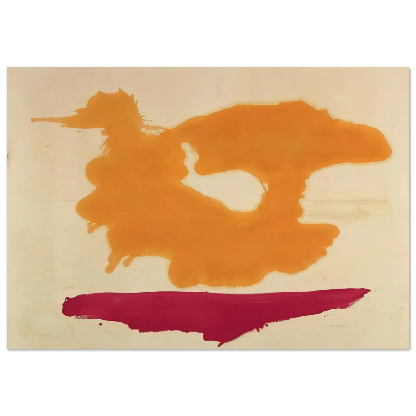 Helen Frankenthaler - Only Orange - 1963 Wall art - 13x18 cm / 5x7 Inches - Fine Art Poster - -