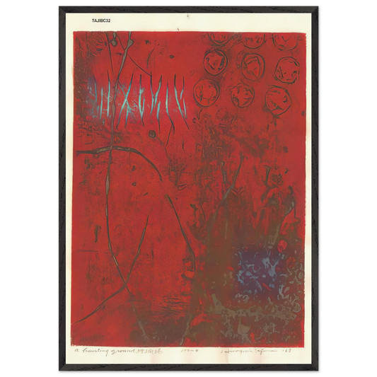 A Hunting Ground - 1968 - Hiroyuki Tajima 70x100 cm / 28x40 inches Framed Art Print – Black Wooden Frame