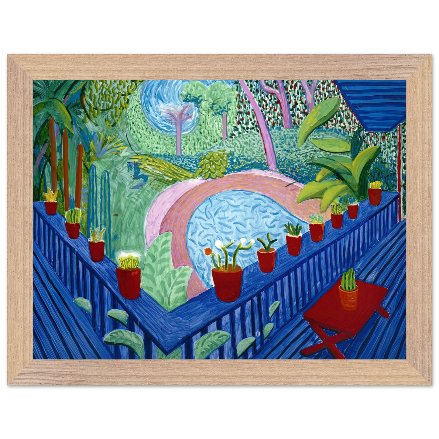 David Hockney - David Hockney Wall art - 45x60 cm / 18x24 inches - Premium Wooden Framed Poster With Fine Art Paper-canvas - Wood frame