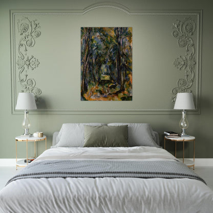 The Alley at Chantilly - Paul Cézanne Brushed Aluminum Print - 70x100 cm / 28x40 inches | Paul Cézanne Aluminum Print | Paul Cézanne Prints