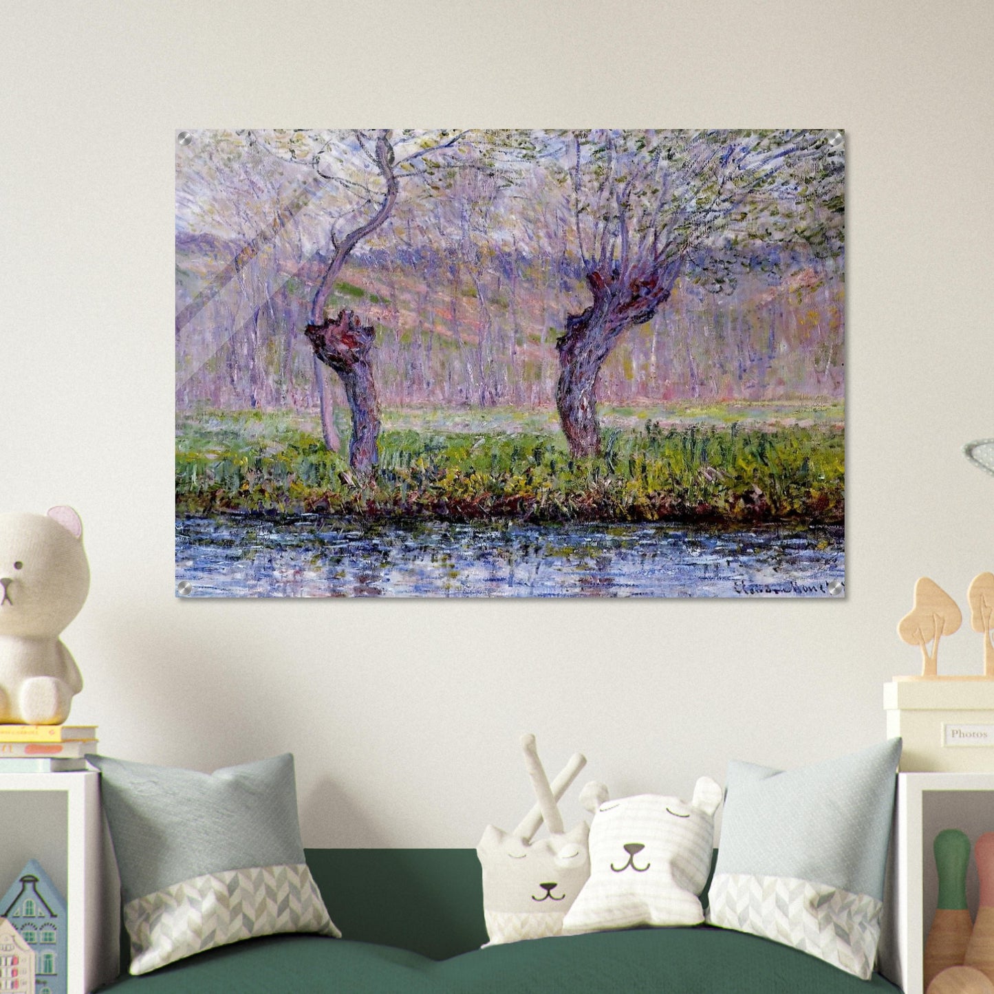 Willows in Springtime - claude monet Acrylic Print - 70x100 cm / 28x40″ inches