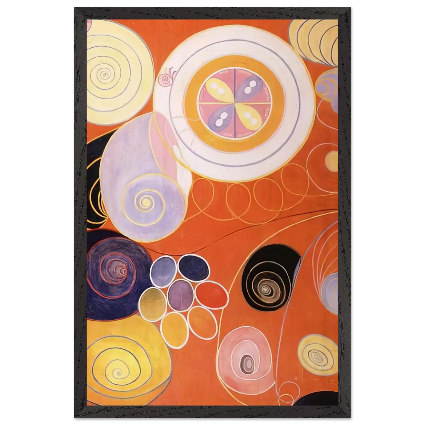 Hilma af Klint - THEY TENS MAINSTAY IV 1907 Wall art - 20x25 cm / 8x10 inches - Premium Wooden Framed Poster With Fine Art Paper - Black frame