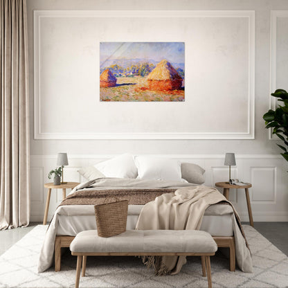 Grainstacks in the Sunlight, Morning Effect - claude monet Acrylic Print - 70x100 cm / 28x40″ inches