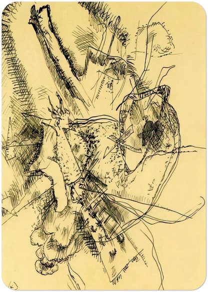 DRAWING FOR ETCHING II 1916 By Wassily Kandinsky Pack of 10 Post Cards | Wassily Kandinsky Post Cards | A6 (10.5 x 14.8 cm) - 4.1 x 5.8 inches