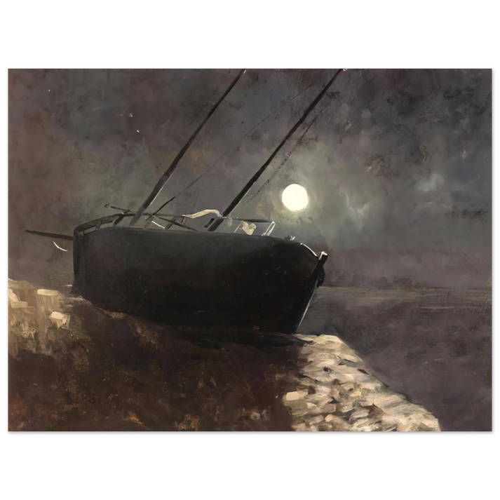 Odilon Redon - BOAT IN THE MOONLIGHT  75x100 cm / 30x40inches Fine Art Poster