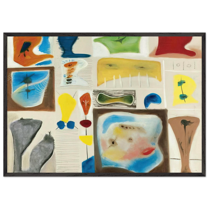 A palette of imagery - 1944 - Adolph Gottlieb 70x100 cm / 28x40 inches Framed Art Print – Black Wooden Frame