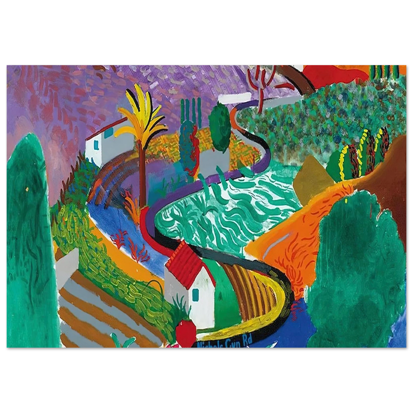 David Hockney - David Hockney Wall art - 30x40 cm / 12x16 inches - Premium Wooden Framed Poster With Fine Art Paper-canvas - White frame