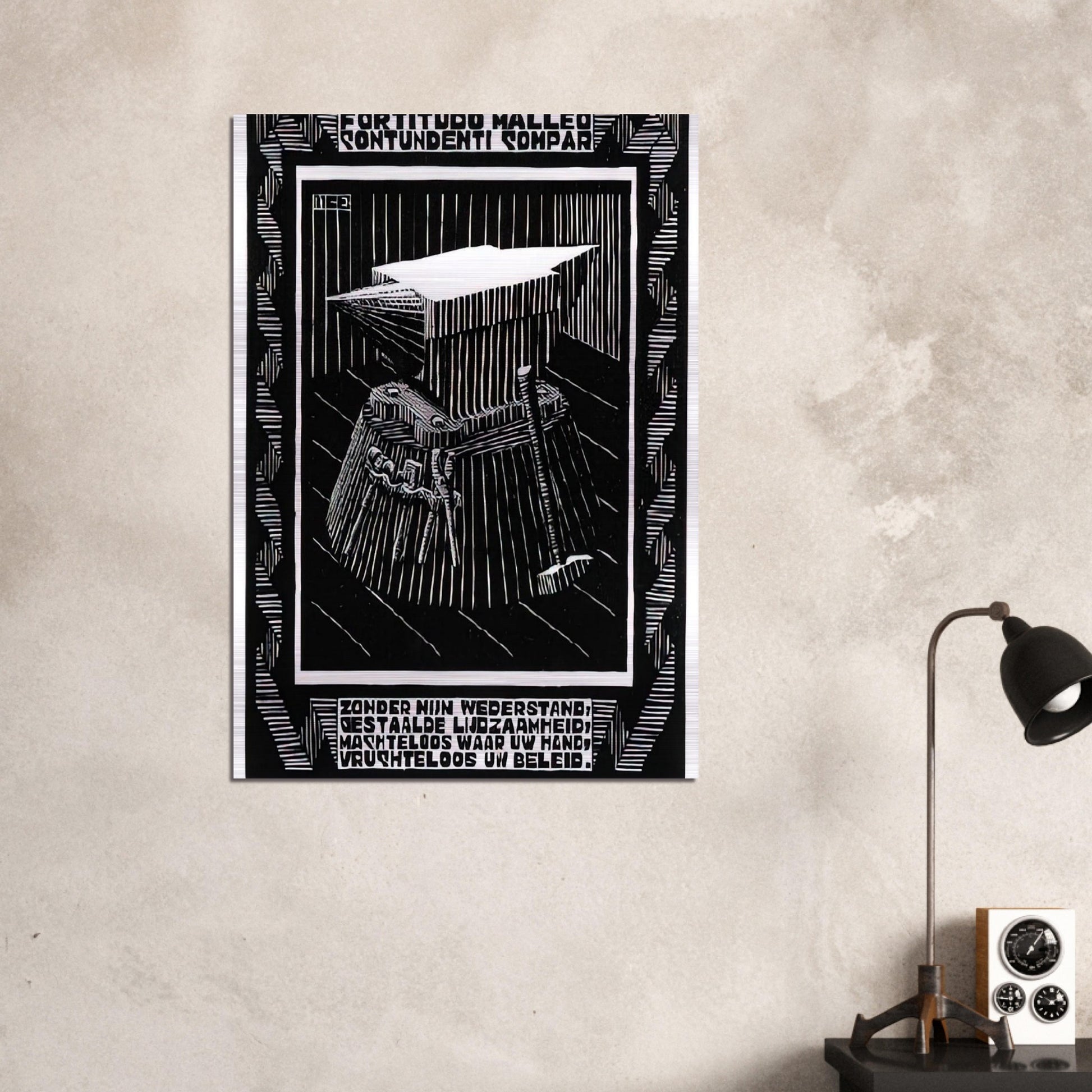 EMBLEMATA ANVIL - MC Escher Brushed Aluminum Print - 70x100 cm / 28x40 inches | MC Escher Aluminum Print | MC Escher Prints