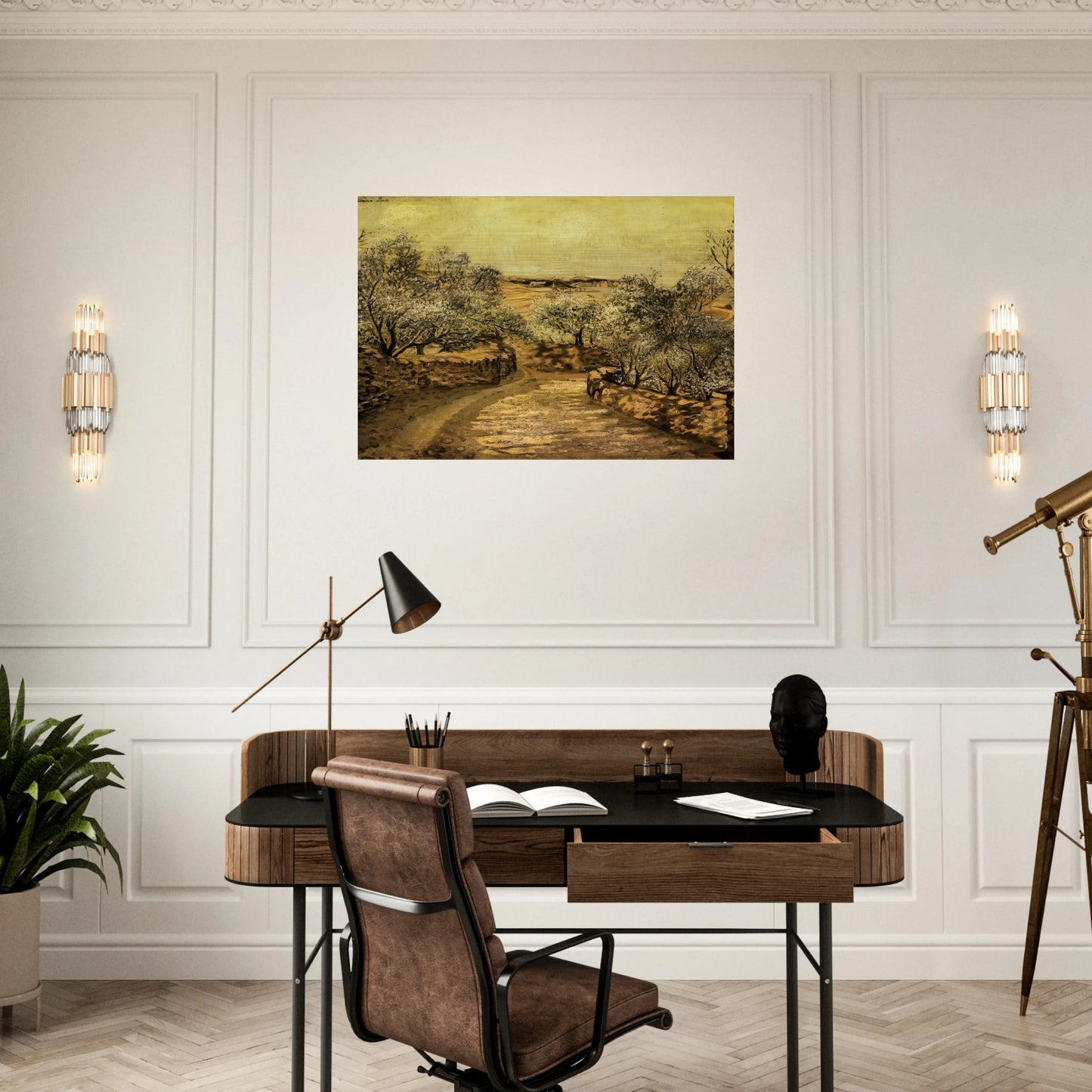 THE LANE TO PORT LLIGAT WITH VIEW OF CAP CREUS - Salvador Dali Brushed Aluminum Print - 70x100 cm / 28x40 inches | Salvador Dali Aluminum Print | Salvador Dali Prints