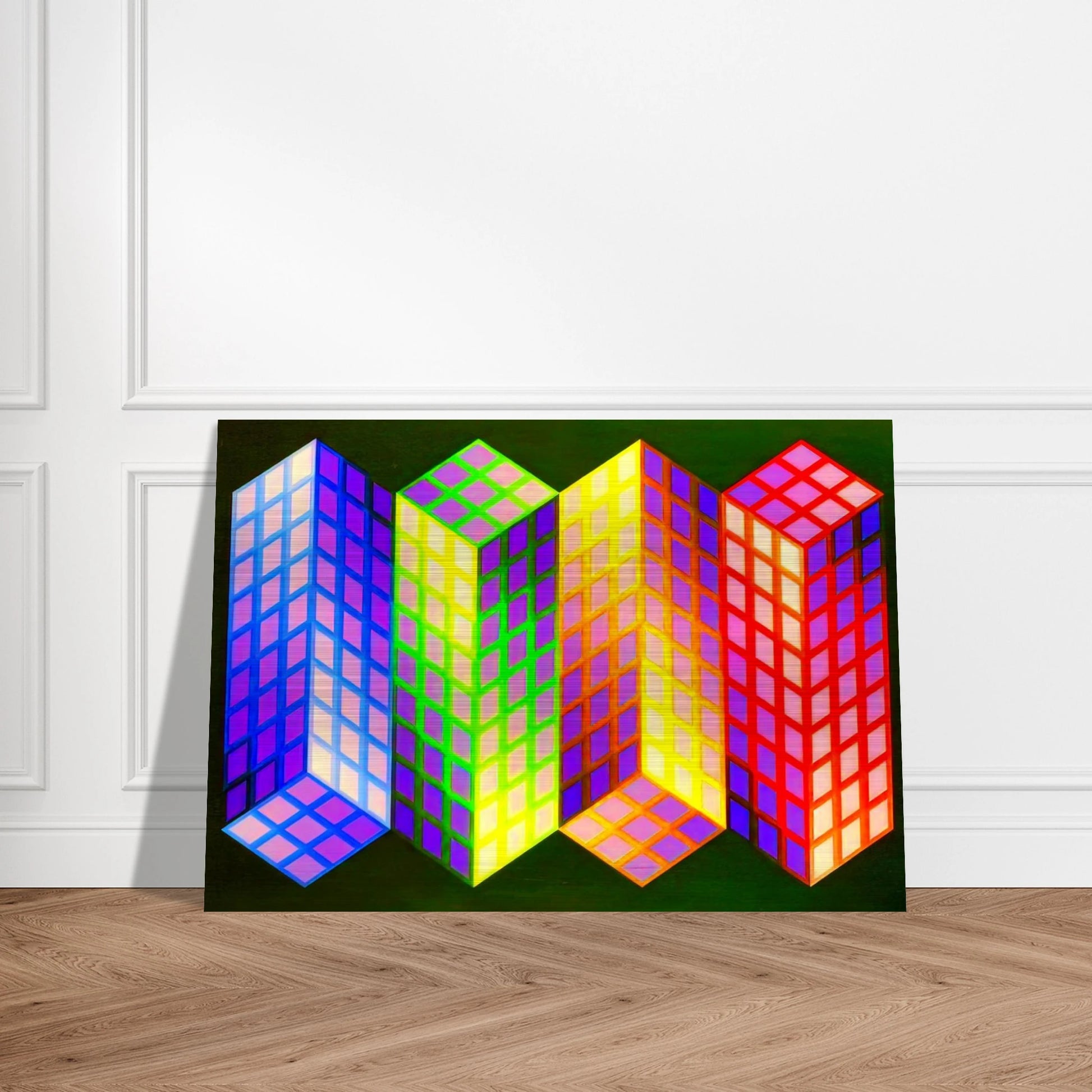 Torony-Nagy - 1969 - Victor Vasarely Brushed Aluminum Print - 70x100 cm / 28x40 inches | Victor Vasarely Aluminum Print | Victor Vasarely Prints
