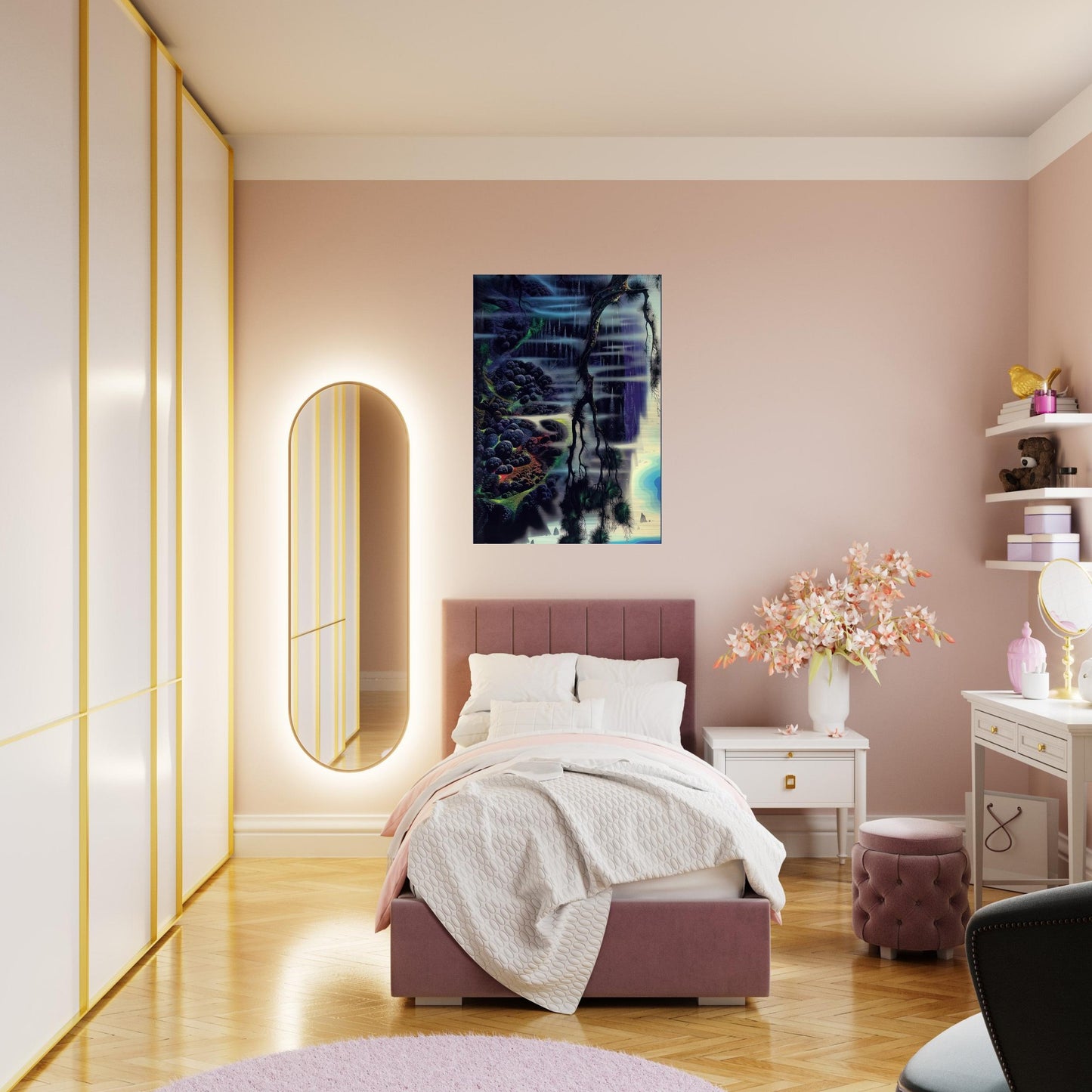 Seaside Splendor - Eyvind Earle Brushed Aluminum Print - 70x100 cm / 28x40 inches | Eyvind Earle Aluminum Print | Eyvind Earle Prints