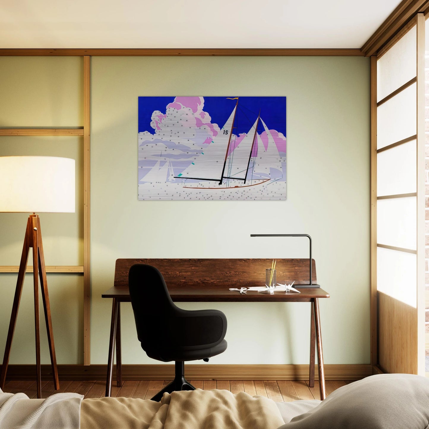 Do It Yourself  Sailboats  - Andy Warhol Brushed Aluminum Print - 70x100 cm / 28x40 inches | Andy Warhol Aluminum Print | Andy Warhol Prints