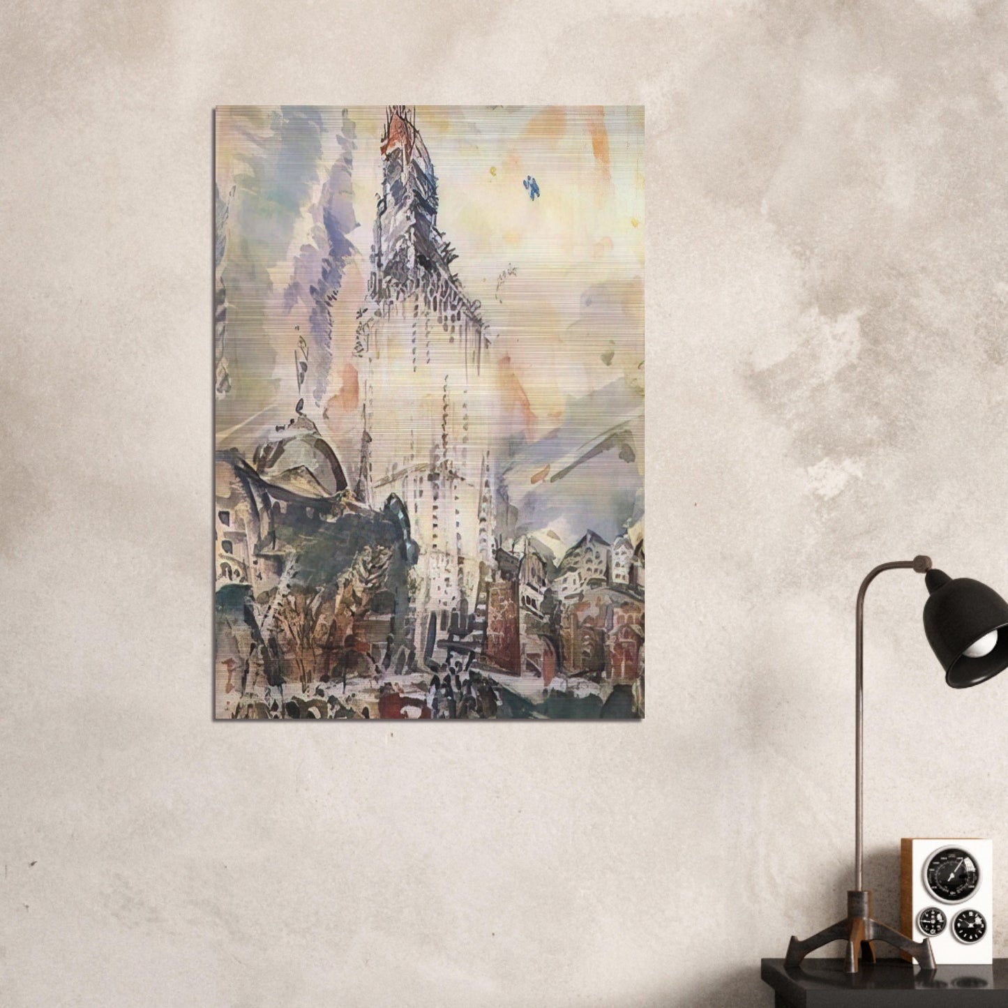 Woolworth Building No. 28 - 1912 - John Marin Brushed Aluminum Print - 70x100 cm / 28x40 inches | John Marin Aluminum Print | John Marin Prints