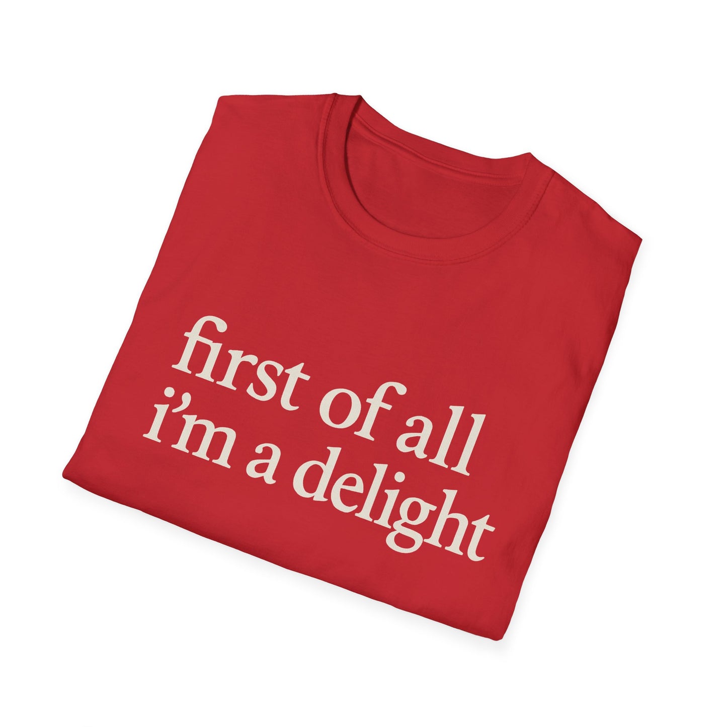 „Zuallererst bin ich eine Freude“-Shirt, lustiges T-Shirt mit Spruch für Frauen, freches T-Shirt mit witzigem Grafikdruck, Geschenkidee für die beste Freundin