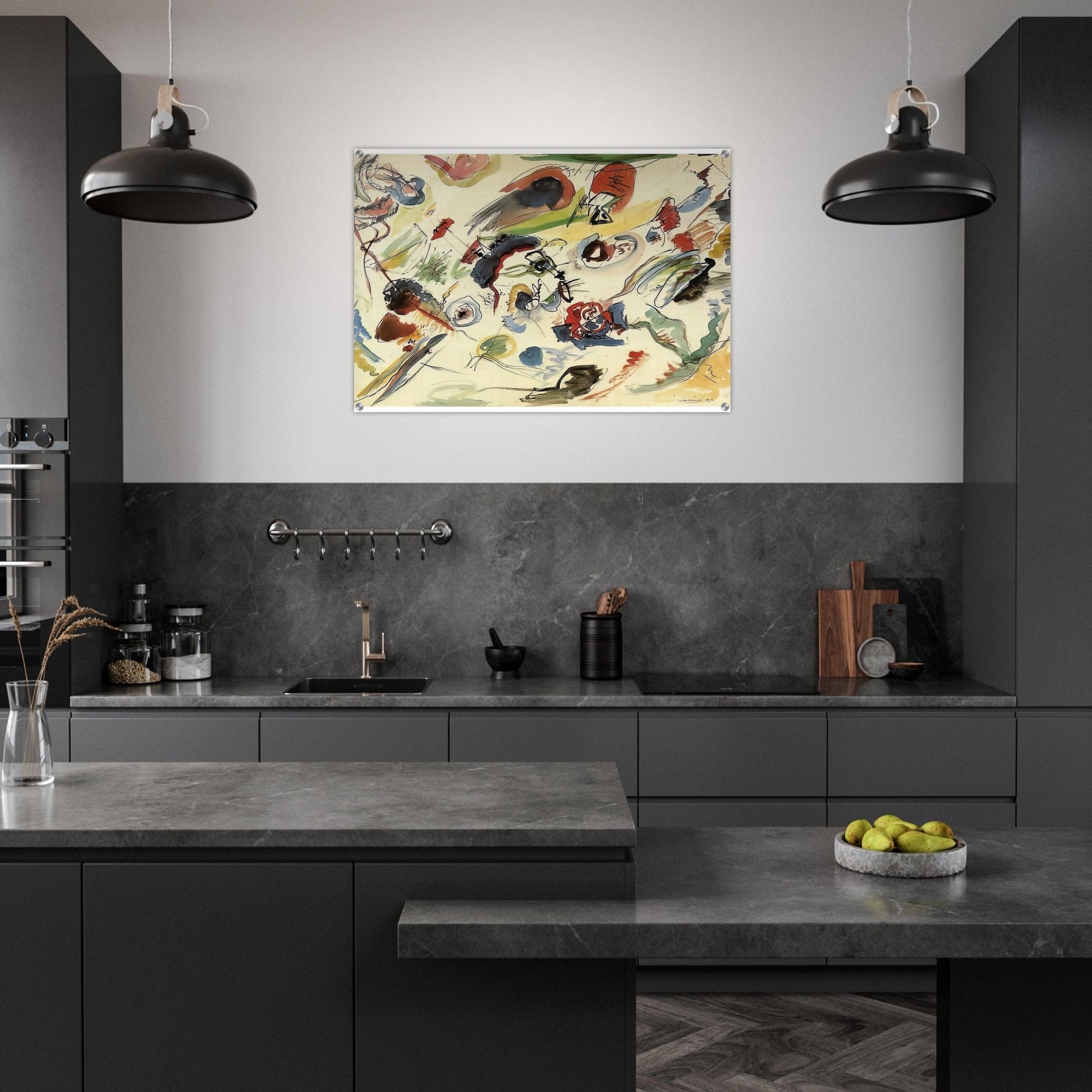 UNTITLED FIRST ABSTRACT WATERCOLOR 1910 - Wassily Kandinsky Acrylic Print - 70x100 cm / 28x40″ inches | Wassily Kandinsky Wall Art | Wassily Kandinsky Prints