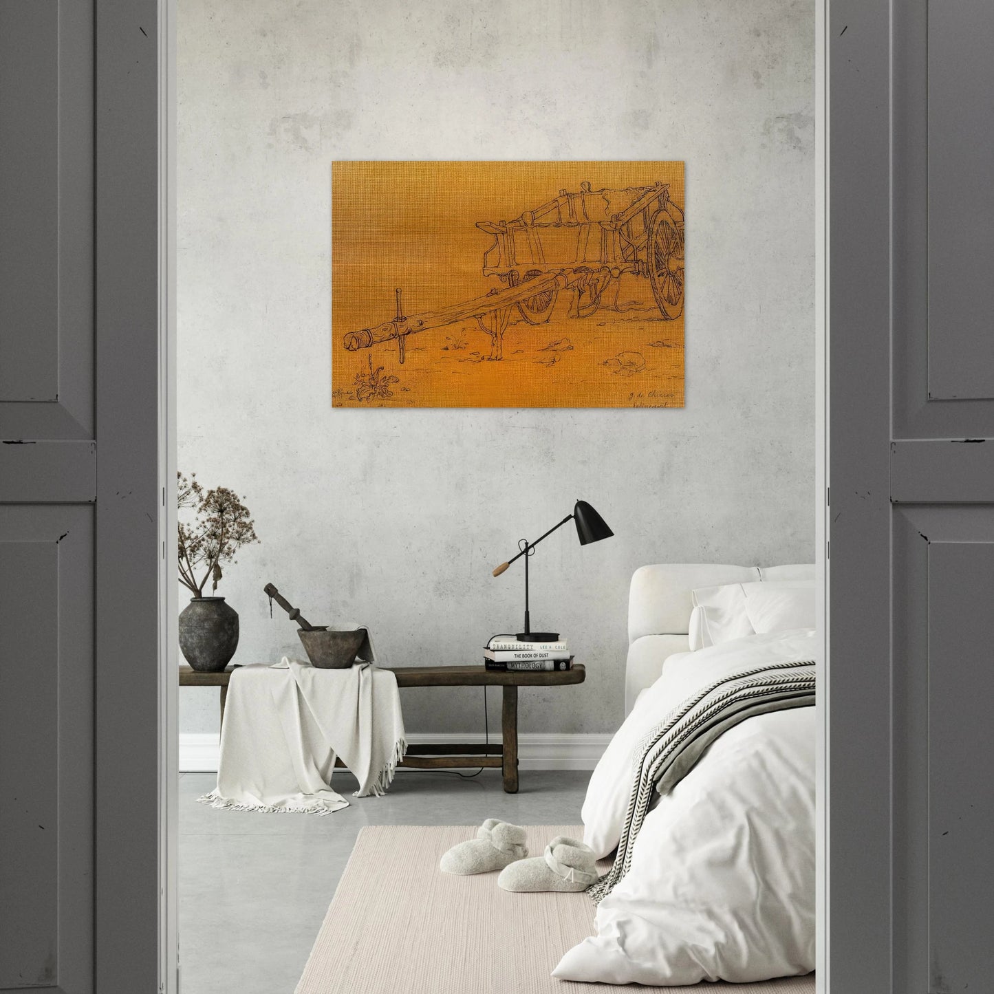 THE CHARIOT - Giorgio de Chirico Brushed Aluminum Print - 70x100 cm / 28x40 inches | Giorgio de Chirico Aluminum Print | Giorgio de Chirico Prints