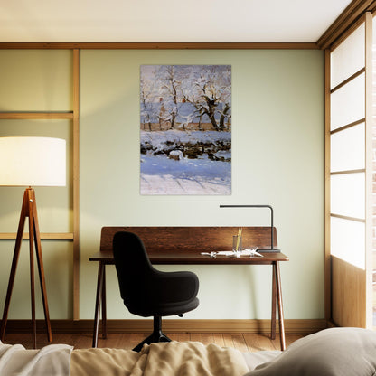 The Magpie - claude monet Brushed Aluminum Print - 70x100 cm / 28x40 inches | claude monet Aluminum Print | claude monet Prints