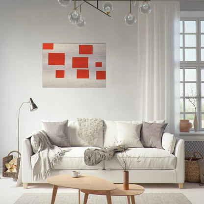 KOMPOSITION MIT 8 ROTEN RECHTECKEN COMPOSITION WITH 8 RED RECTANGLES 1964 - BLINKY PALERMO Brushed Aluminum Print - 70x100 cm / 28x40 inches | BLINKY PALERMO Aluminum Print | BLINKY PALERMO Prints