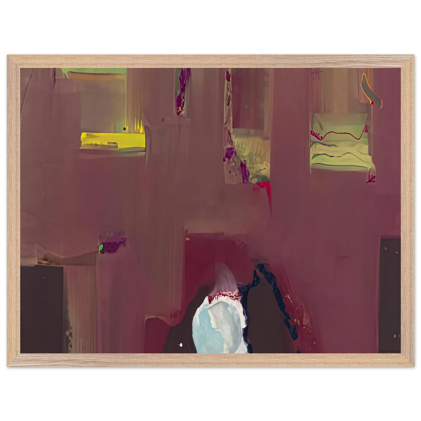 Helen Frankenthaler - Yin Yang, 1990- Wall Art - 60x80 cm / 24x32 inches - Premium Wooden Framed Poster With Fine Art Paper-canvas - White frame