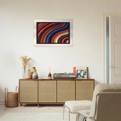 Two Centimeter Wavy Bands in Colors - Sol LeWitt Brushed Aluminum Print - 70x100 cm / 28x40 inches | Sol LeWitt Aluminum Print | Sol LeWitt Prints