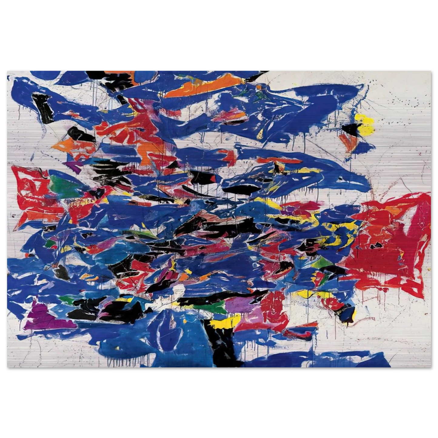 Round the World - Sam Francis Brushed Aluminum Print - 70x100 cm / 28x40 inches | Sam Francis Aluminum Print | Sam Francis Prints