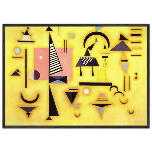 DECISIVE PINK 1932 - Wassily Kandinsky 70x100 cm / 28x40 inches Framed Art Print – Black Wooden Frame