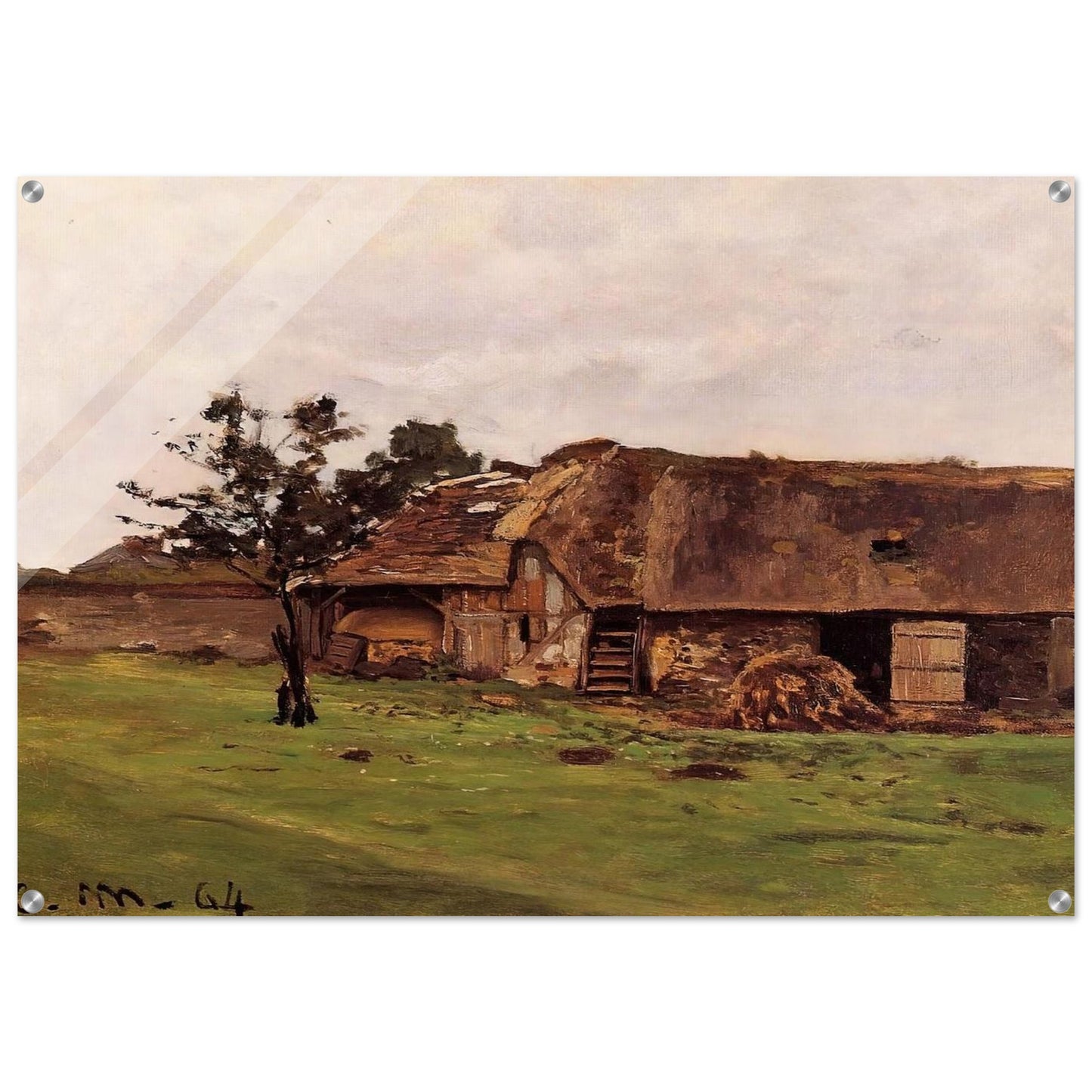 Farm near Honfleur - claude monet Acrylic Print - 70x100 cm / 28x40″ inches