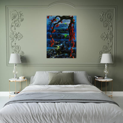 Valley of Dreams - Eyvind Earle Brushed Aluminum Print - 70x100 cm / 28x40 inches | Eyvind Earle Aluminum Print | Eyvind Earle Prints