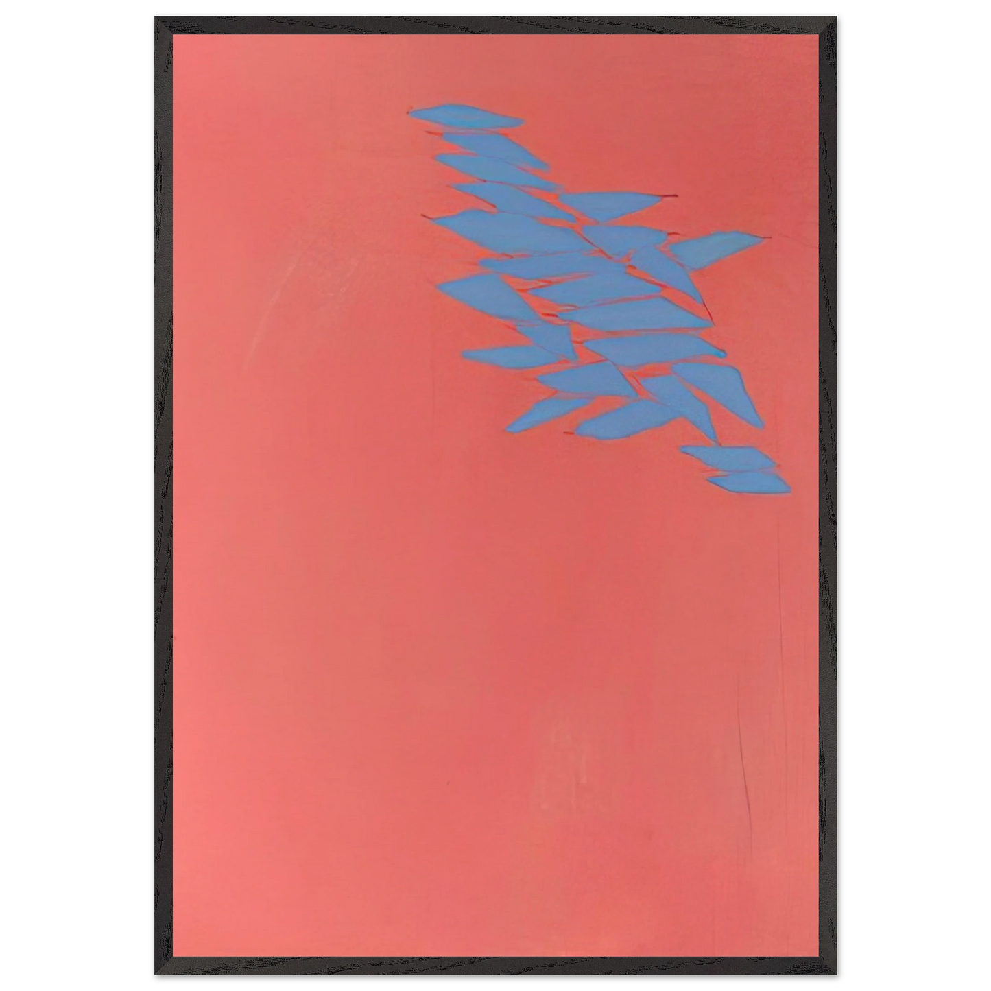 Untitled Blue Red - 1973 - Robert Goodnough 70x100 cm / 28x40 inches Framed Art Print – Black Wooden Frame