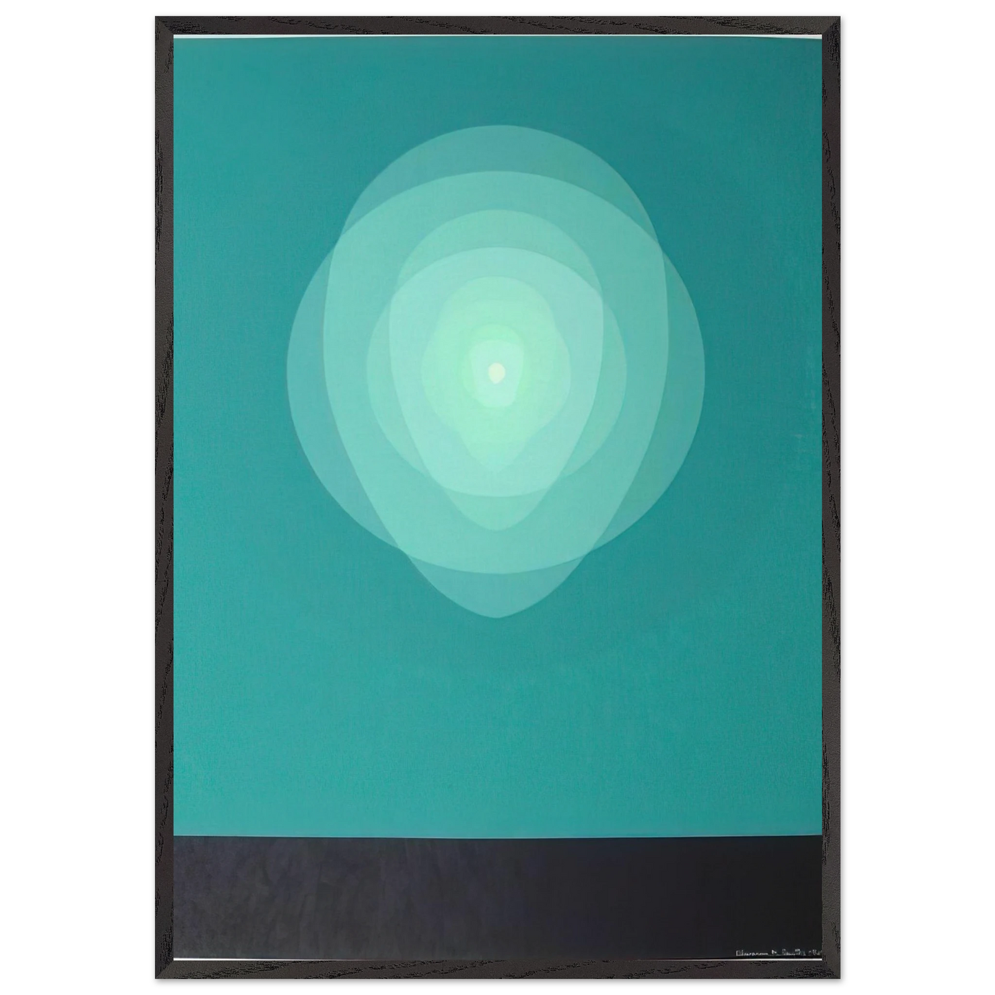 Teal Mandala - 1969 - Clarence Holbrook Carter 70x100 cm / 28x40 inches Framed Art Print – Black Wooden Frame