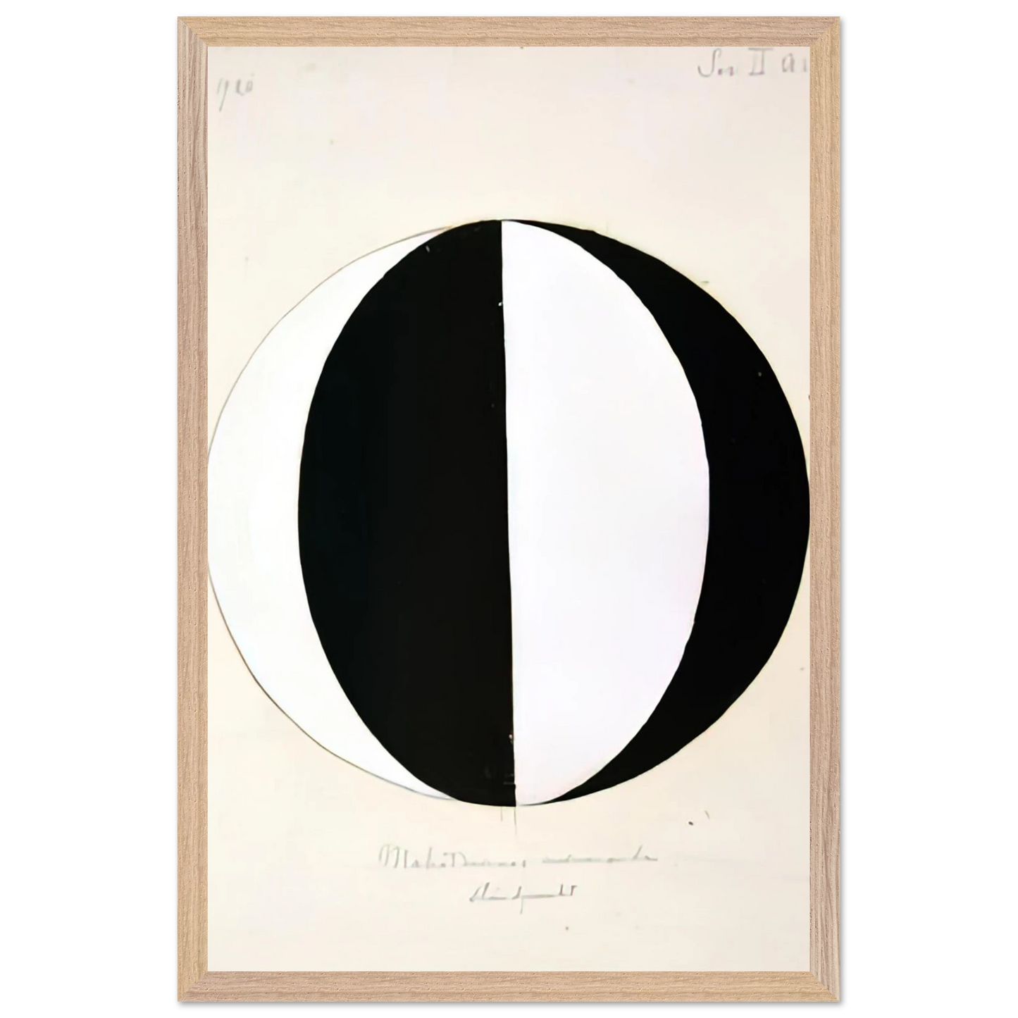 Hilma af Klint - THE MAHATMAS PRESENT STANDING POINT SERIES II NO 2A 1920 Wall art - 21x29.7 cm / 8x12" - Premium Wooden Framed Poster With Fine Art Paper-canvas - White frame