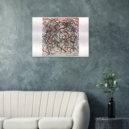 Letter with Red - 2009 - Brice Marden Brushed Aluminum Print - 70x100 cm / 28x40 inches | Brice Marden Aluminum Print | Brice Marden Prints