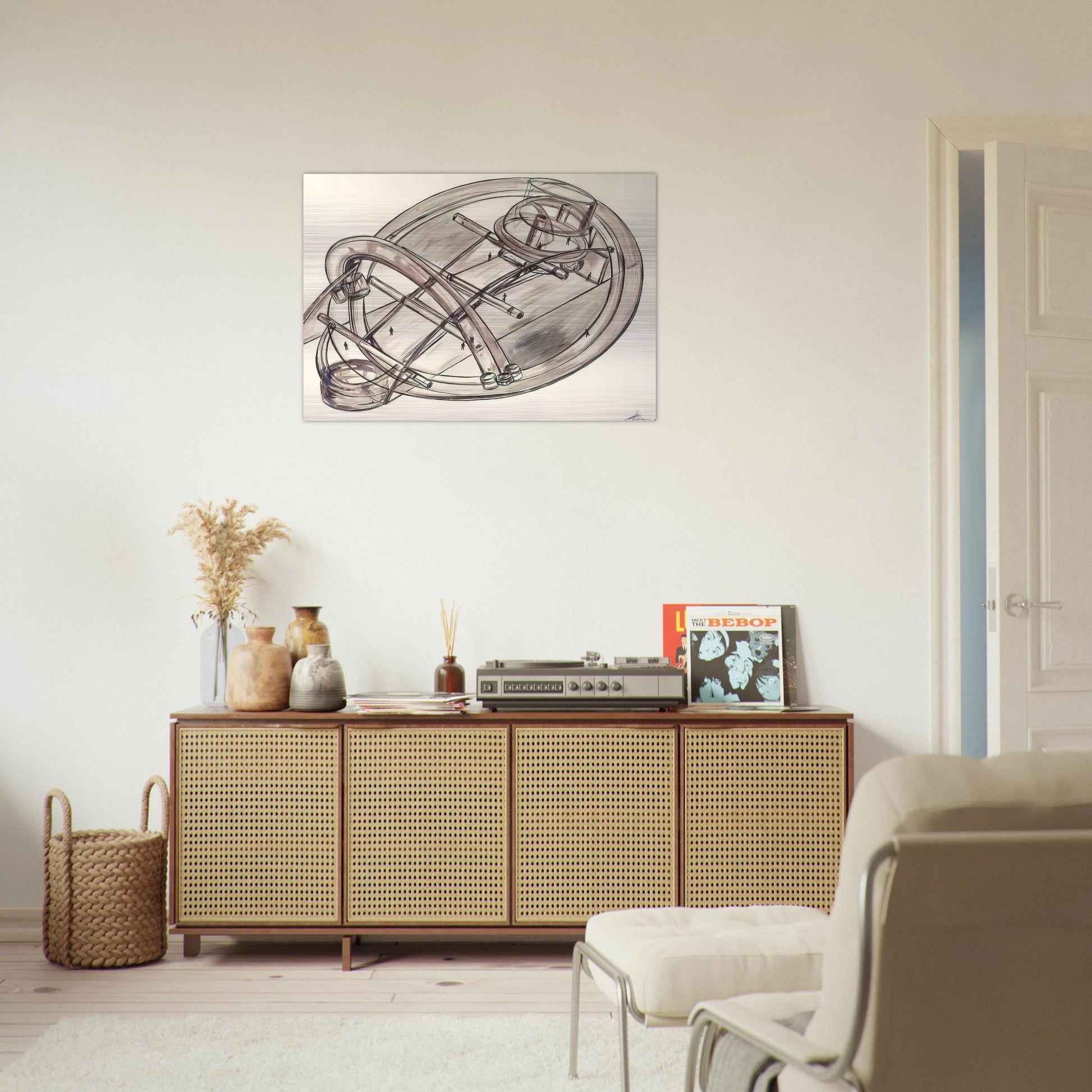 Untitled - 1972 - Gyula Kosice Brushed Aluminum Print - 70x100 cm / 28x40 inches | Gyula Kosice Aluminum Print | Gyula Kosice Prints