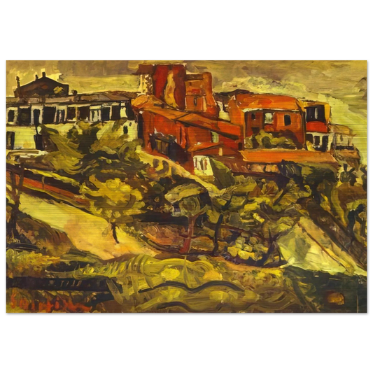 RED HOUSES - Chaim Soutine Brushed Aluminum Print - 70x100 cm / 28x40 inches | Chaim Soutine Aluminum Print | Chaim Soutine Prints
