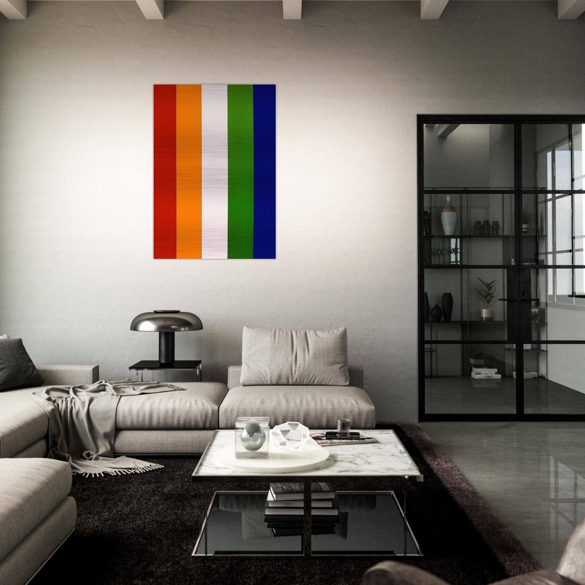 Red Orange White Green Blue - Ellsworth Kelly Brushed Aluminum Print - 70x100 cm / 28x40 inches | Ellsworth Kelly Aluminum Print | Ellsworth Kelly Prints