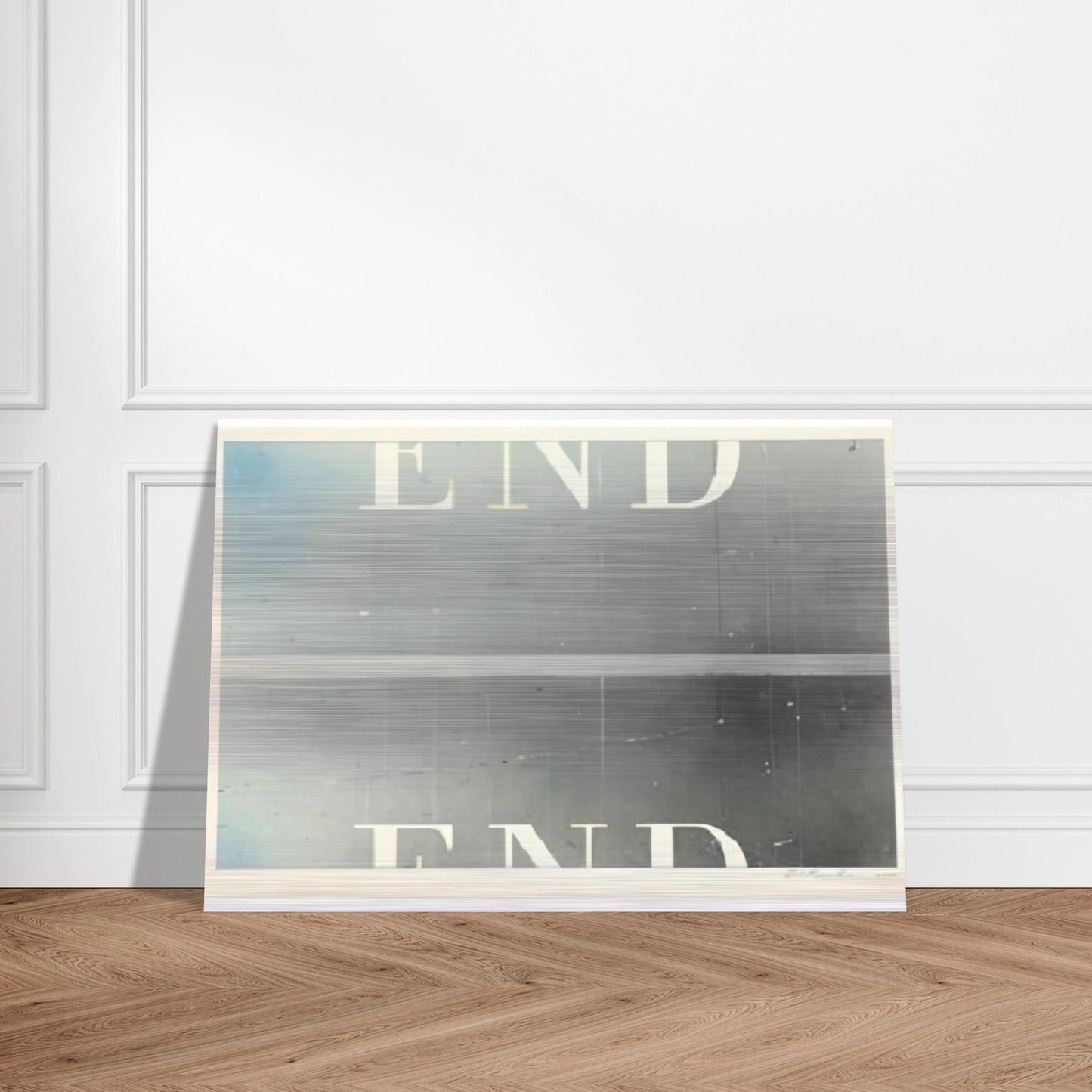 THE END 53 - Edward Ruscha Brushed Aluminum Print - 70x100 cm / 28x40 inches | Edward Ruscha Aluminum Print | Edward Ruscha Prints
