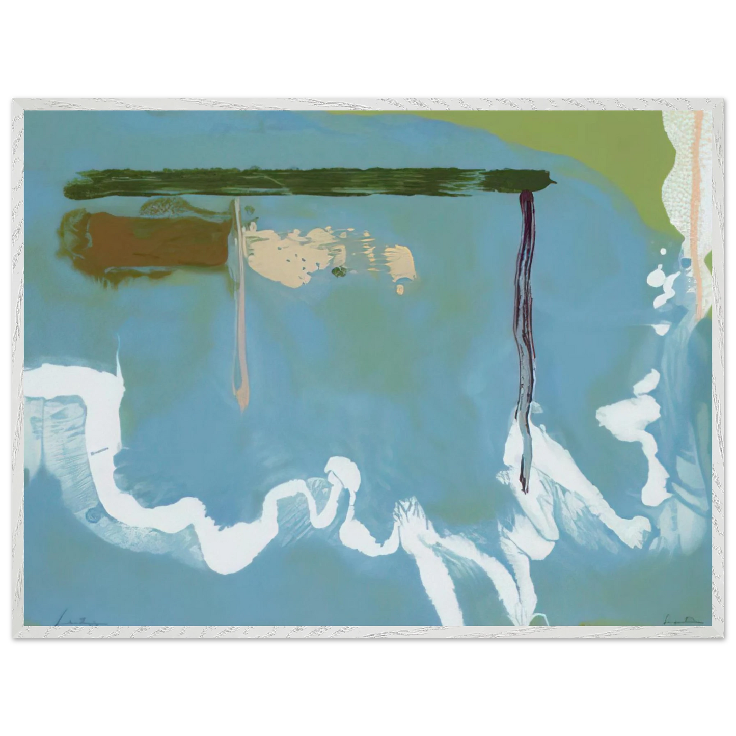 Helen Frankenthaler - Skywriting - 1997 Wall art - 50x70 cm / 20x28 inches - Premium Wooden Framed Poster With Fine Art Paper-canvas - Black frame