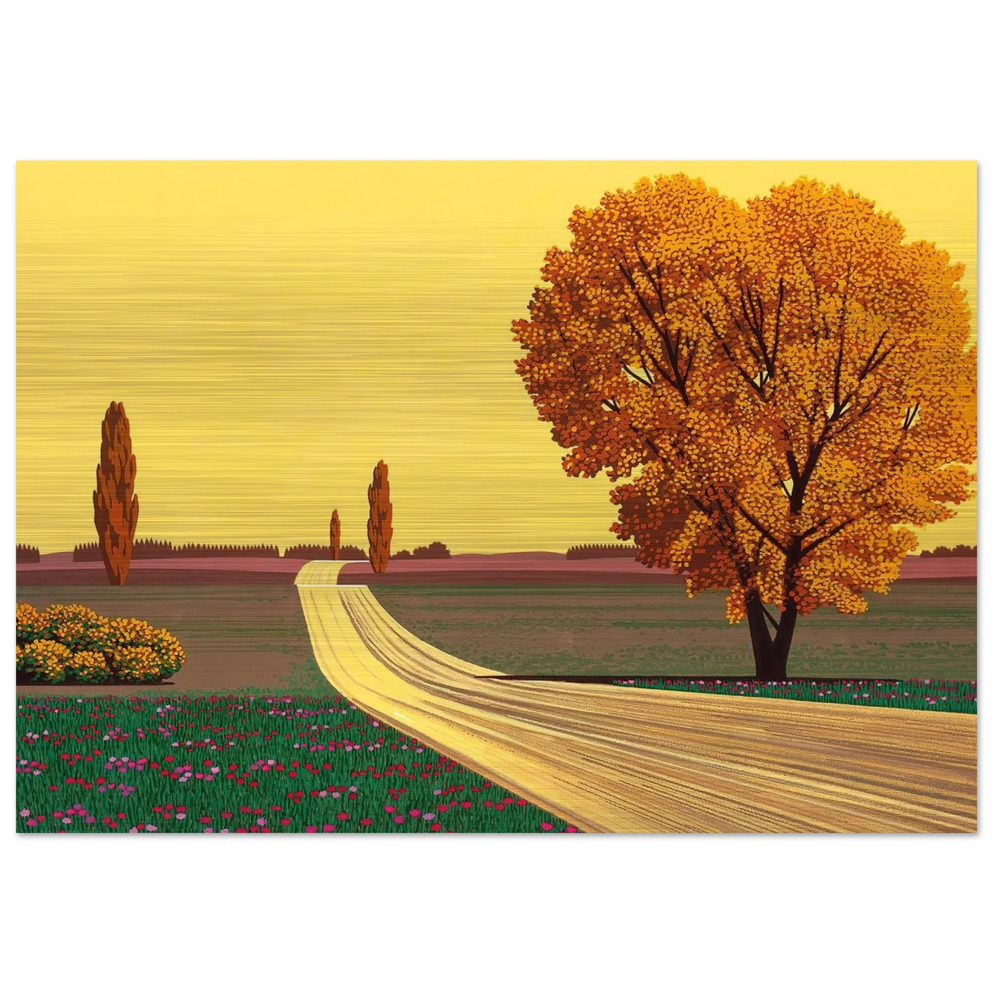 Autumn - Hiroshi Nagai Brushed Aluminum Print - 70x100 cm / 28x40 inches | Hiroshi Nagai Aluminum Print | Hiroshi Nagai Prints