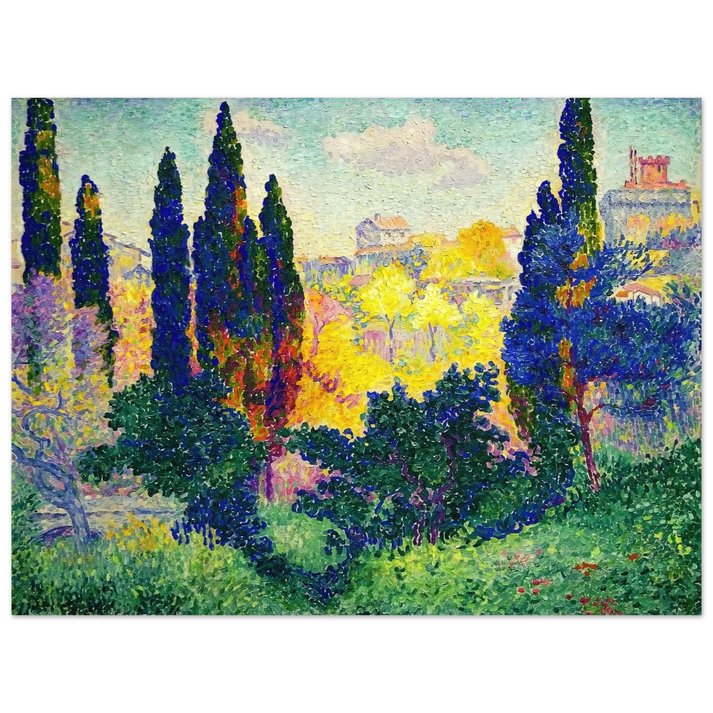 Henri-Edmond Cross - The Cypresses at Cagnes  75x100 cm / 30x40inches Fine Art Poster