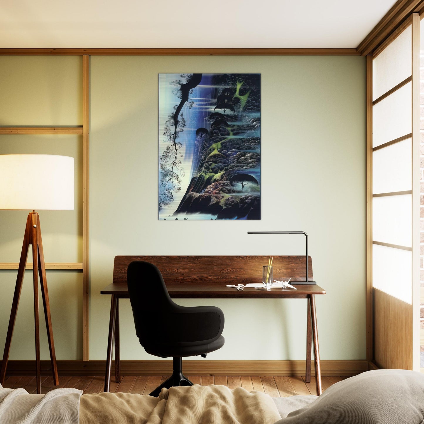 Steep Coast Line - Eyvind Earle Brushed Aluminum Print - 70x100 cm / 28x40 inches | Eyvind Earle Aluminum Print | Eyvind Earle Prints