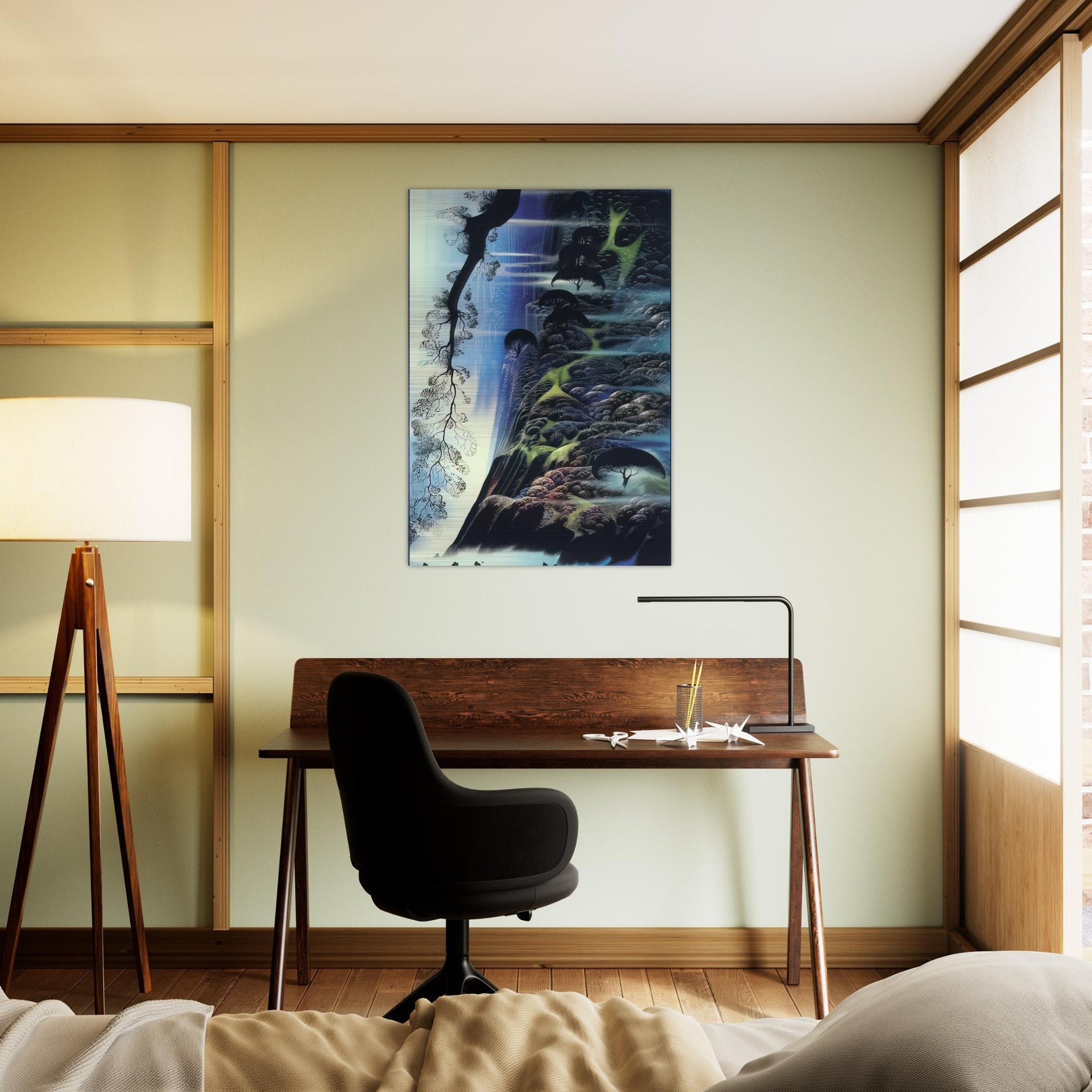 Steep Coast Line - Eyvind Earle Brushed Aluminum Print - 70x100 cm / 28x40 inches | Eyvind Earle Aluminum Print | Eyvind Earle Prints