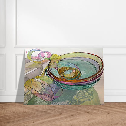 ORANGE PINK GREEN 2003 - Janet Fish Brushed Aluminum Print - 70x100 cm / 28x40 inches | Janet Fish Aluminum Print | Janet Fish Prints