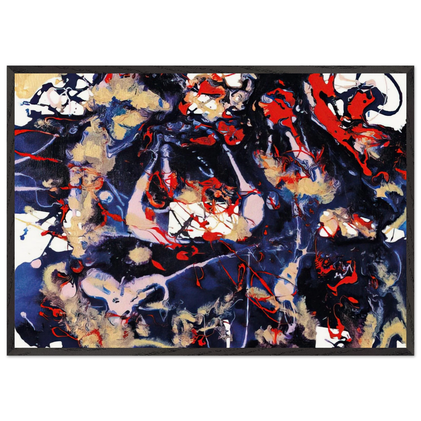 Untitled  SFP94-77  SFF 1753  - Sam Francis 70x100 cm / 28x40 inches Framed Art Print – Black Wooden Frame